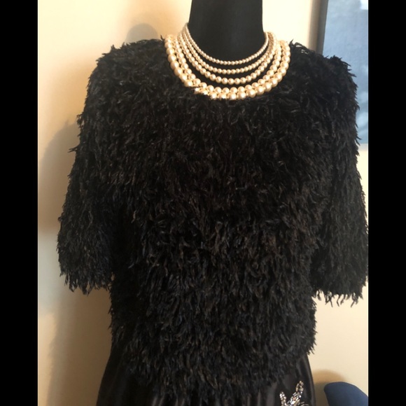 IMPERIAL black shaggy crop top size medium - Picture 7 of 10